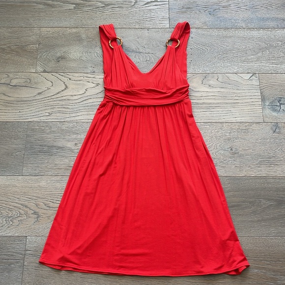 VS Vintage Red Bra Top Ruched Scoop-Neck Bust & Open Back Halter Mini Dress -XS - Picture 5 of 7